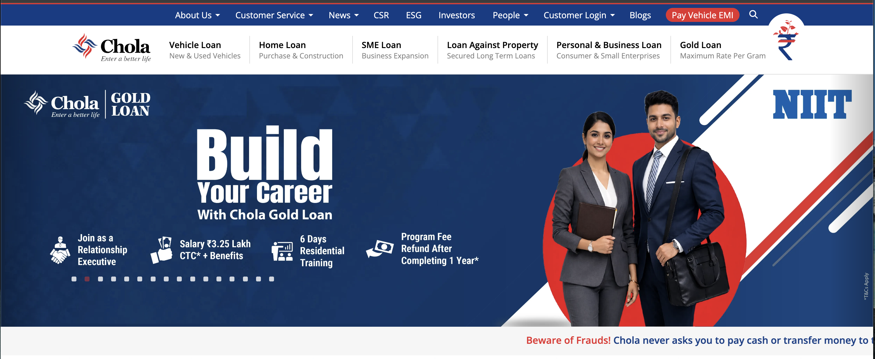 Cholamandalam Investment and Finance Company (Chola) website